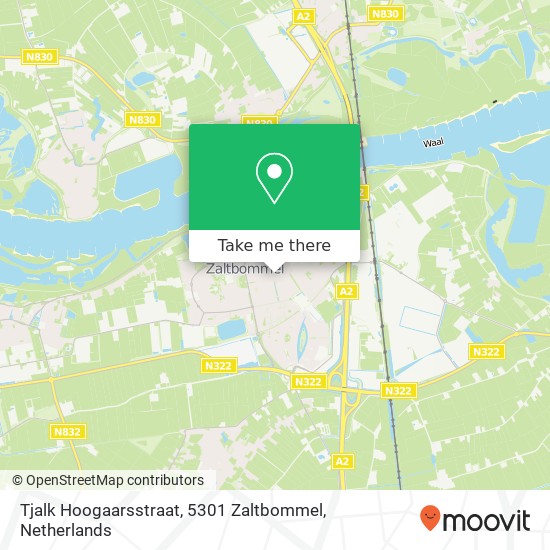 Tjalk Hoogaarsstraat, 5301 Zaltbommel map