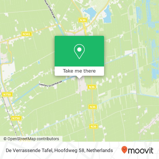 De Verrassende Tafel, Hoofdweg 58 map