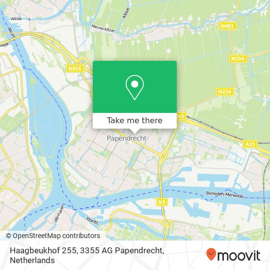 Haagbeukhof 255, 3355 AG Papendrecht map