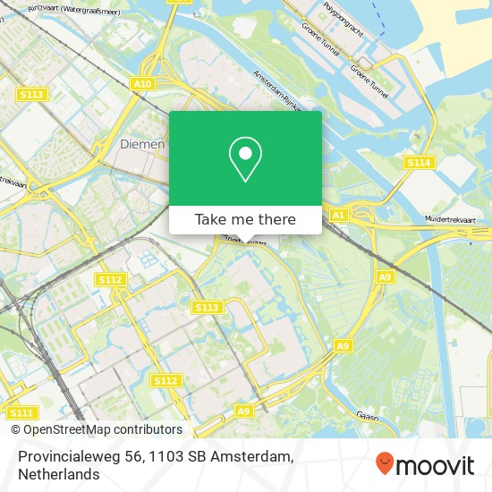 Provincialeweg 56, 1103 SB Amsterdam map
