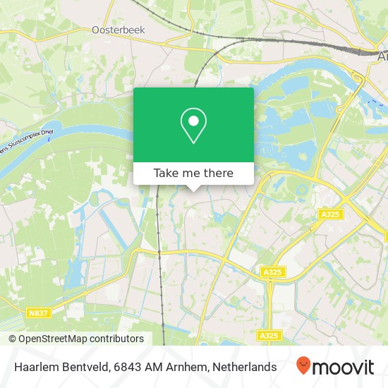 Haarlem Bentveld, 6843 AM Arnhem map