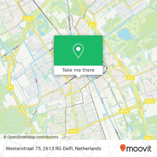 Westerstraat 75, 2613 RG Delft map