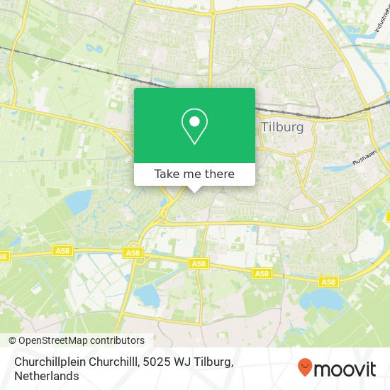 Churchillplein Churchilll, 5025 WJ Tilburg Karte