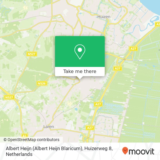 Albert Heijn (Albert Heijn Blaricum), Huizerweg 8 map