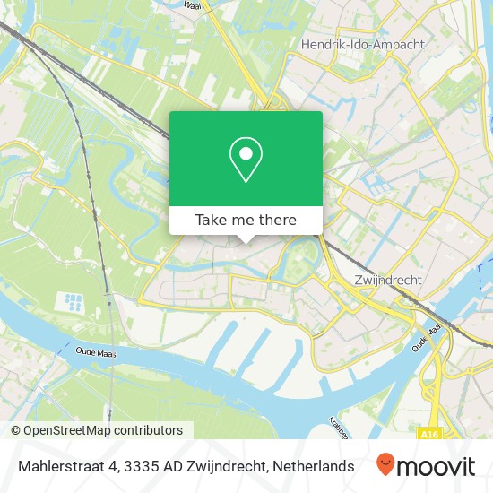 Mahlerstraat 4, 3335 AD Zwijndrecht map