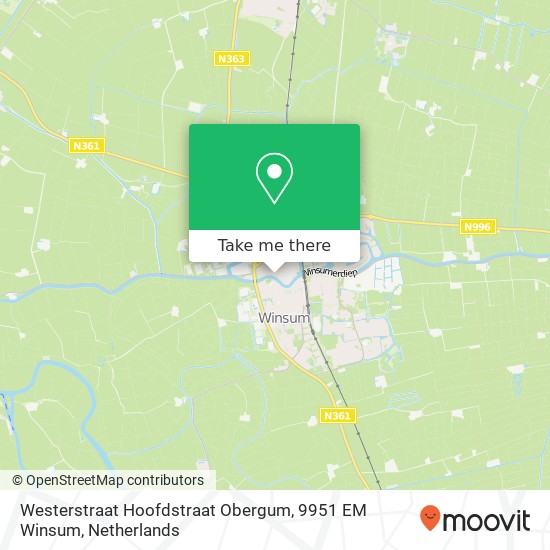 Westerstraat Hoofdstraat Obergum, 9951 EM Winsum Karte
