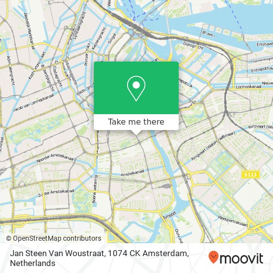 Jan Steen Van Woustraat, 1074 CK Amsterdam map