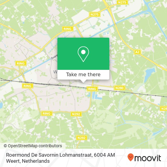 Roermond De Savornin Lohmanstraat, 6004 AM Weert Karte