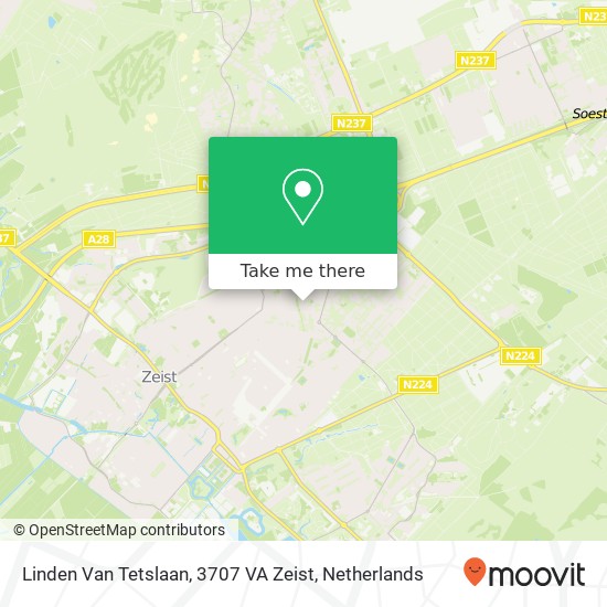 Linden Van Tetslaan, 3707 VA Zeist map