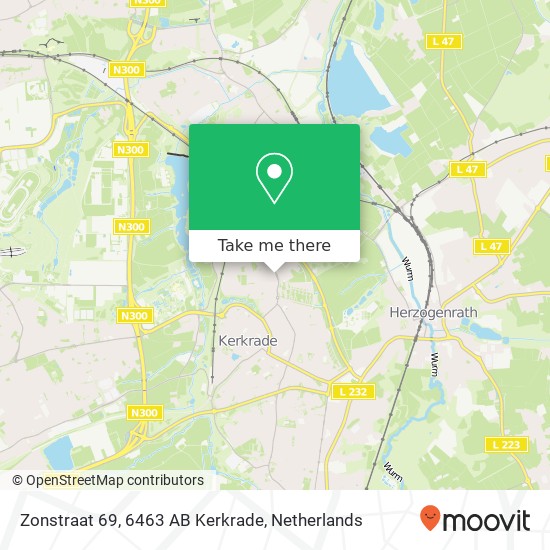 Zonstraat 69, 6463 AB Kerkrade map