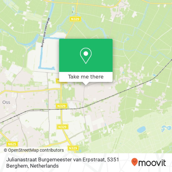 Julianastraat Burgemeester van Erpstraat, 5351 Berghem map