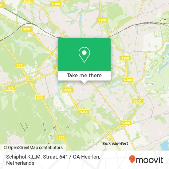 Schiphol K.L.M. Straat, 6417 GA Heerlen map