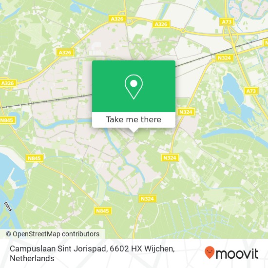 Campuslaan Sint Jorispad, 6602 HX Wijchen map