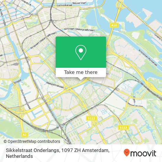 Sikkelstraat Onderlangs, 1097 ZH Amsterdam map