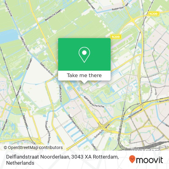 Delflandstraat Noorderlaan, 3043 XA Rotterdam map