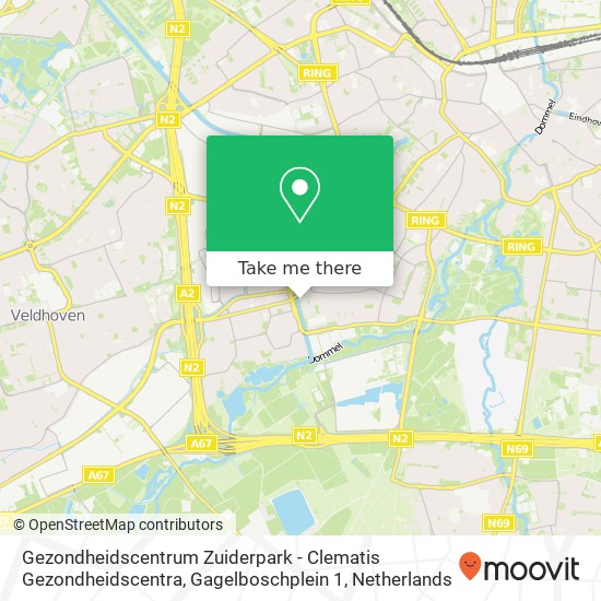 Gezondheidscentrum Zuiderpark - Clematis Gezondheidscentra, Gagelboschplein 1 map