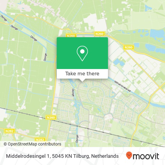 Middelrodesingel 1, 5045 KN Tilburg map