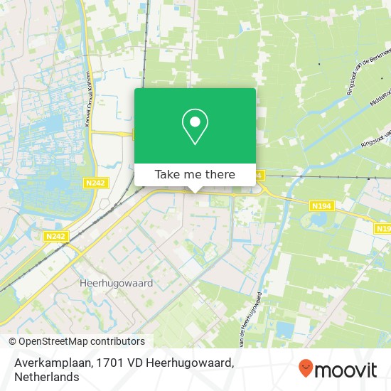 Averkamplaan, 1701 VD Heerhugowaard map