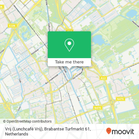 Vrij (Lunchcafé Vrij), Brabantse Turfmarkt 61 map