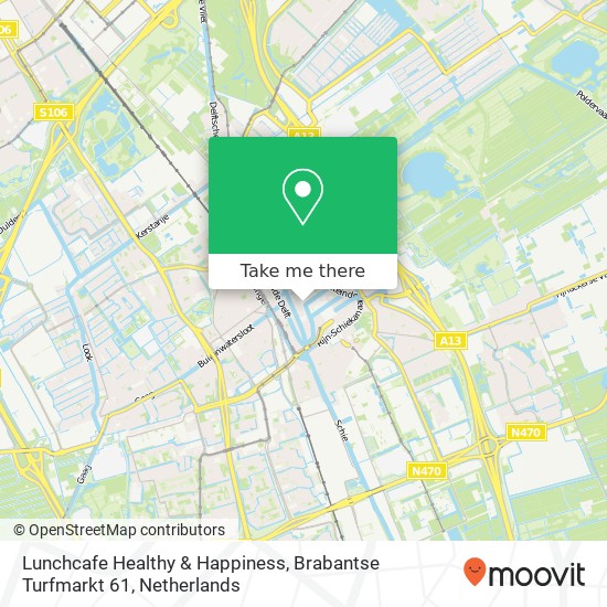 Lunchcafe Healthy & Happiness, Brabantse Turfmarkt 61 map