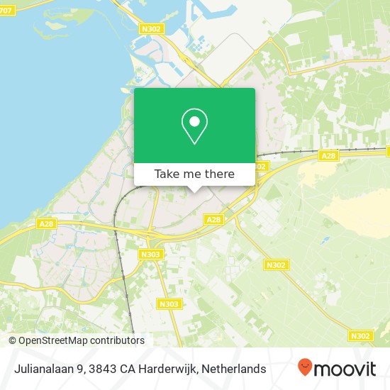 Julianalaan 9, 3843 CA Harderwijk Karte