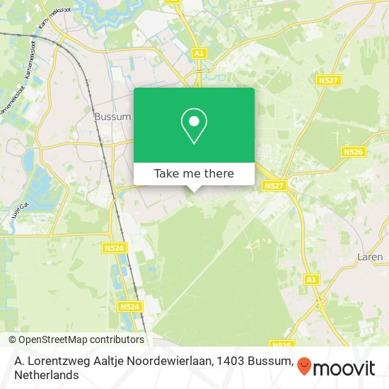 A. Lorentzweg Aaltje Noordewierlaan, 1403 Bussum Karte