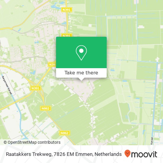 Raatakkers Trekweg, 7826 EM Emmen map