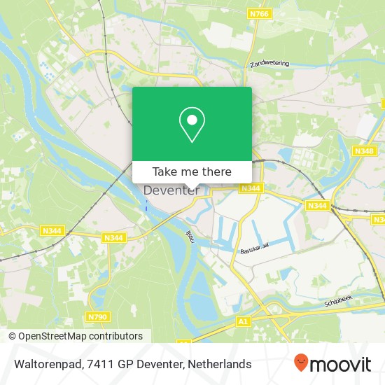 Waltorenpad, 7411 GP Deventer map