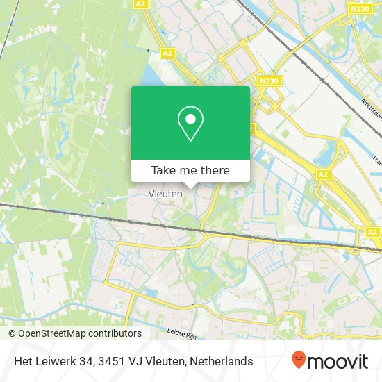 Het Leiwerk 34, 3451 VJ Vleuten Karte