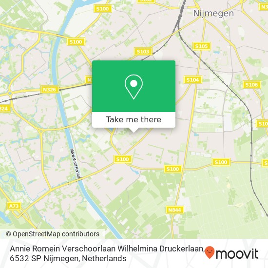 Annie Romein Verschoorlaan Wilhelmina Druckerlaan, 6532 SP Nijmegen map