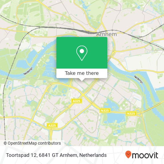 Toortspad 12, 6841 GT Arnhem map