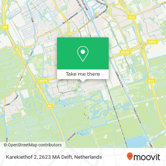 Karekiethof 2, 2623 MA Delft Karte