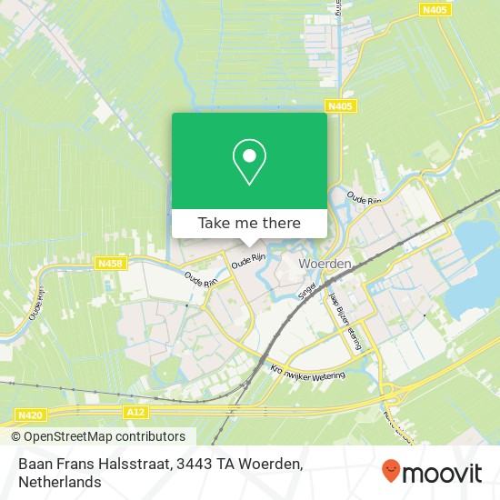 Baan Frans Halsstraat, 3443 TA Woerden map