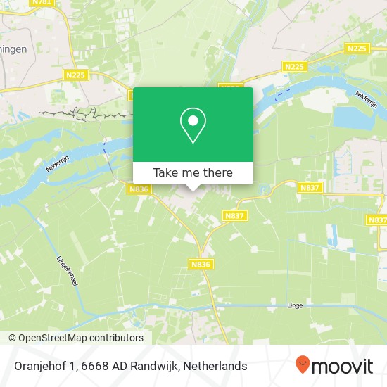 Oranjehof 1, 6668 AD Randwijk Karte