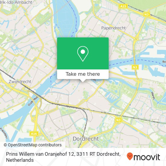 Prins Willem van Oranjehof 12, 3311 RT Dordrecht map