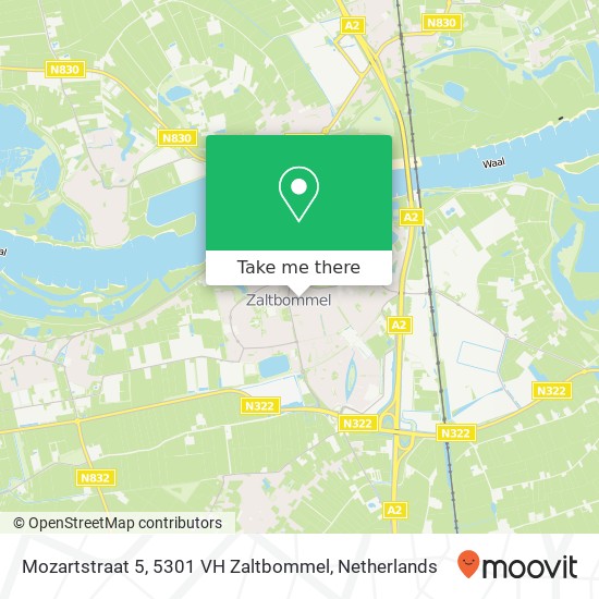 Mozartstraat 5, 5301 VH Zaltbommel Karte