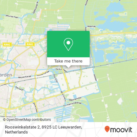 Rooswinkelstate 2, 8925 LC Leeuwarden Karte