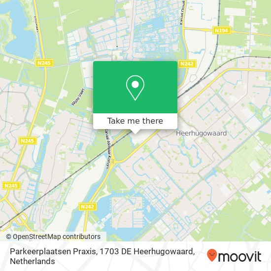 Parkeerplaatsen Praxis, 1703 DE Heerhugowaard Karte