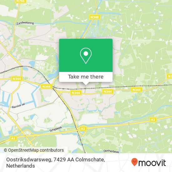 Oostriksdwarsweg, 7429 AA Colmschate Karte
