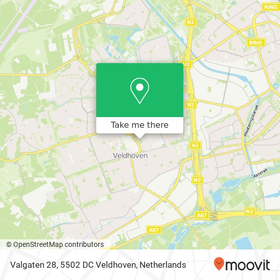 Valgaten 28, 5502 DC Veldhoven map