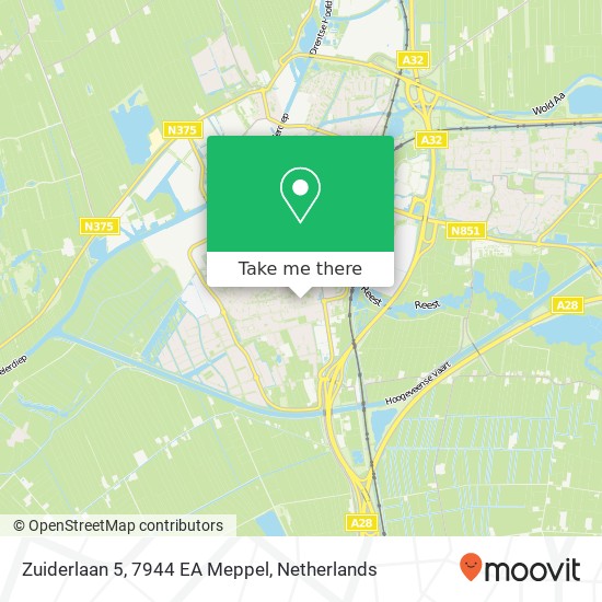 Zuiderlaan 5, 7944 EA Meppel map