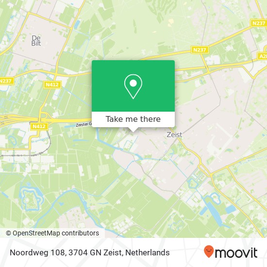 Noordweg 108, 3704 GN Zeist Karte