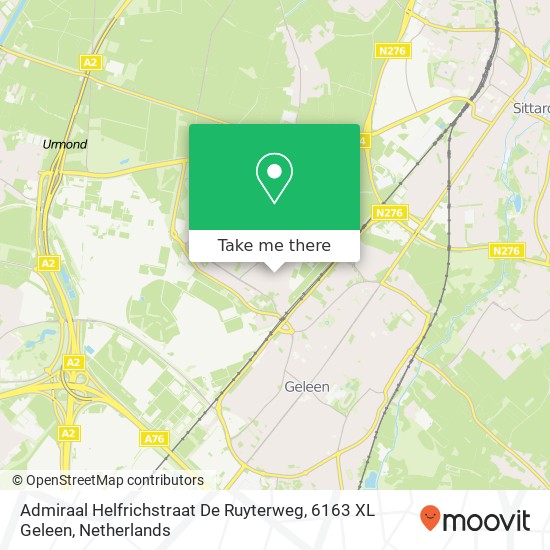 Admiraal Helfrichstraat De Ruyterweg, 6163 XL Geleen map