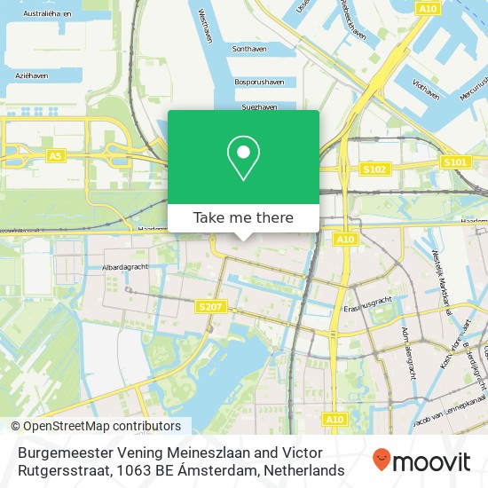 Burgemeester Vening Meineszlaan and Victor Rutgersstraat, 1063 BE Ámsterdam map