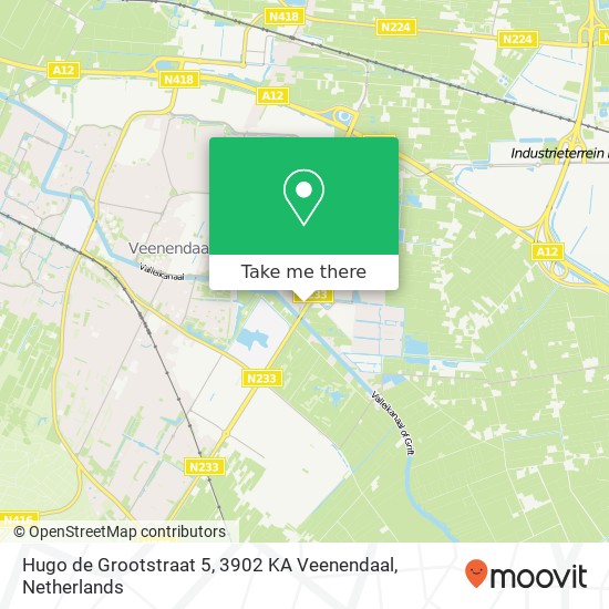 Hugo de Grootstraat 5, 3902 KA Veenendaal Karte