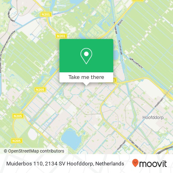 Muiderbos 110, 2134 SV Hoofddorp Karte