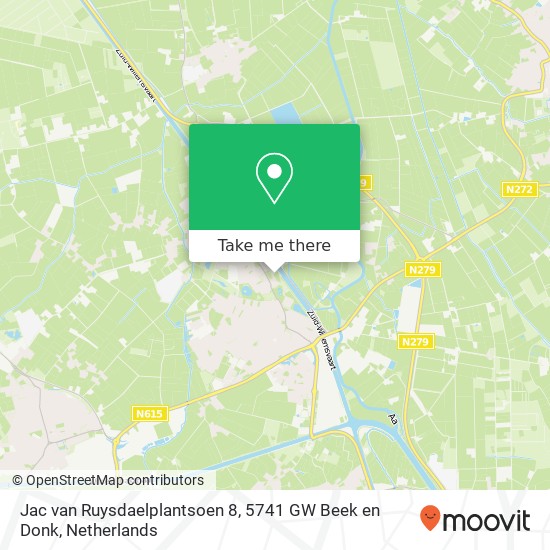 Jac van Ruysdaelplantsoen 8, 5741 GW Beek en Donk Karte