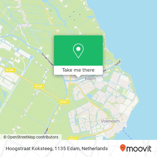 Hoogstraat Koksteeg, 1135 Edam Karte