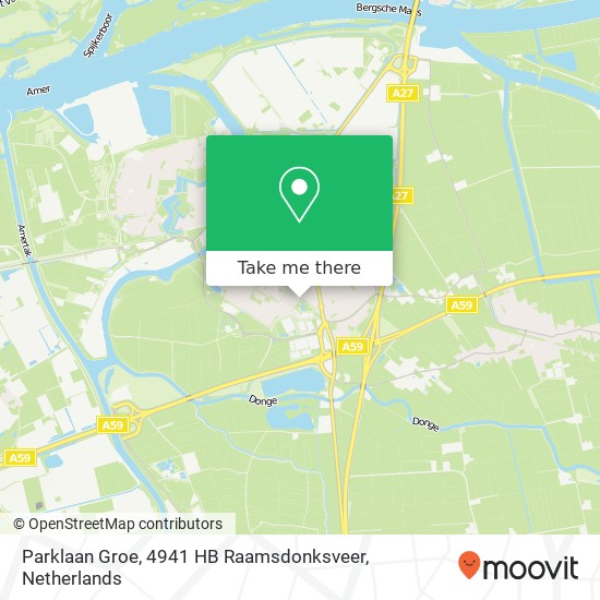 Parklaan Groe, 4941 HB Raamsdonksveer Karte