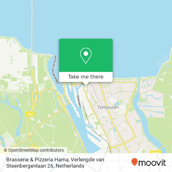 Brasserie & Pizzeria Hama, Verlengde van Steenbergenlaan 26 map